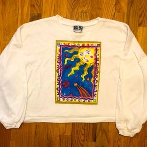 1990s Vintage Celestial 🌞 Sun and Planets 🪐Dormer Lightweight Sweatshirt